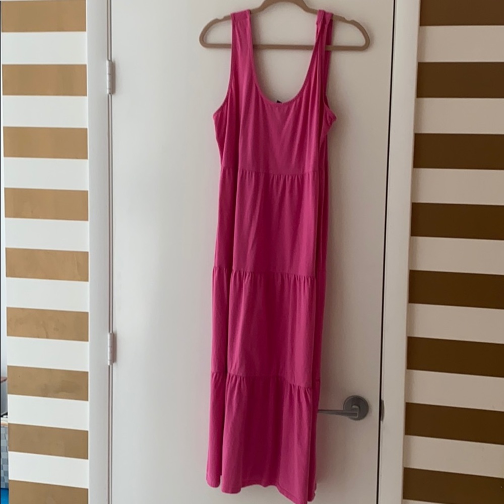 Pink tiered cotton dress